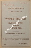 Working Time Table of Mandatory train services - Section H - Tees/Tyne Area, 4 October 1971 to 30 April 1972 by British Railways Eastern Region